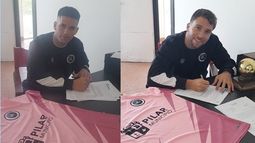 CONTRATOS. Nicolás Vidal y Joaquín Ochoa firman su vínculo con Real Pilar.