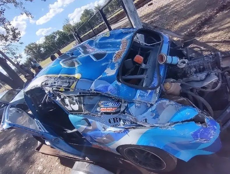 Así había quedado el auto de Darío Galvagno en Arrecifes en abril.