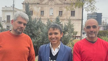 CANDIDATOS. Pablo Busch, Agustina Llanes y Jorge Ferrando, en la presentación de la lista.
