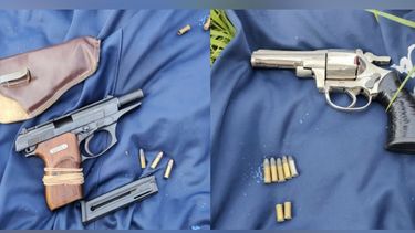 Las armas de fuego secuestradas.