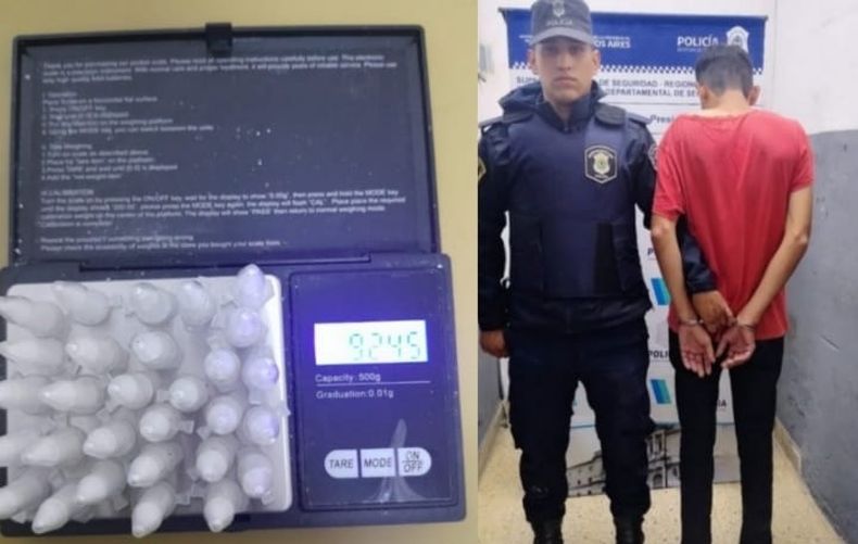 El sujeto llevaba 29 dosis de cocaína en su poder.