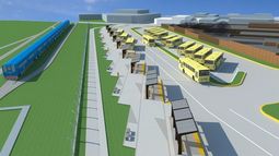 Modelo digital del nuevo centro de transferencia, próximo a inaugurarse en la estación de Pilar..