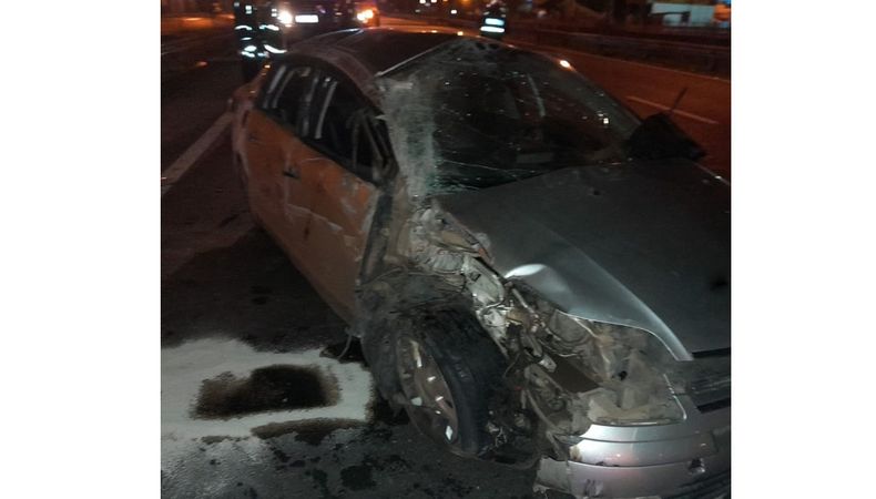 Así quedó el auto tras el choque.