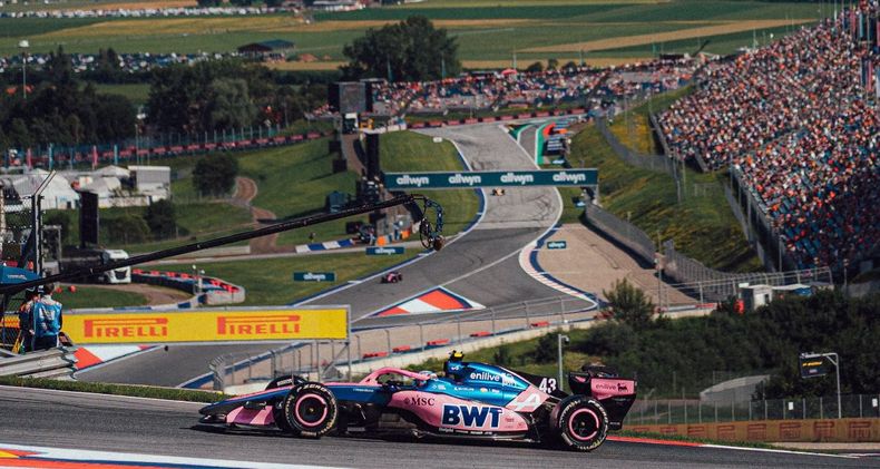 Colapinto y una postal del circuito de Austria.