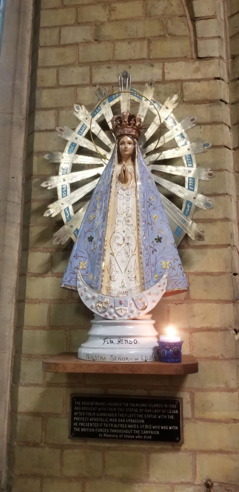 La Virgen de Luján malvinera regresó al país en 2018 y desde entonces peregrina por todo el territorio.&nbsp;