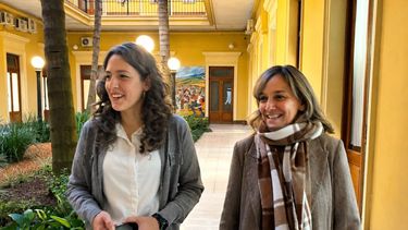CUMBRE. La diputada Ana Balor y la senadora Malena Galmarini tras la cumbre con Carlos Bianco.&nbsp;