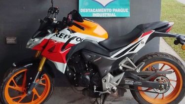 RECUPERADA: La moto fue devuelta a su dueño al ser detenido el autor del robo.