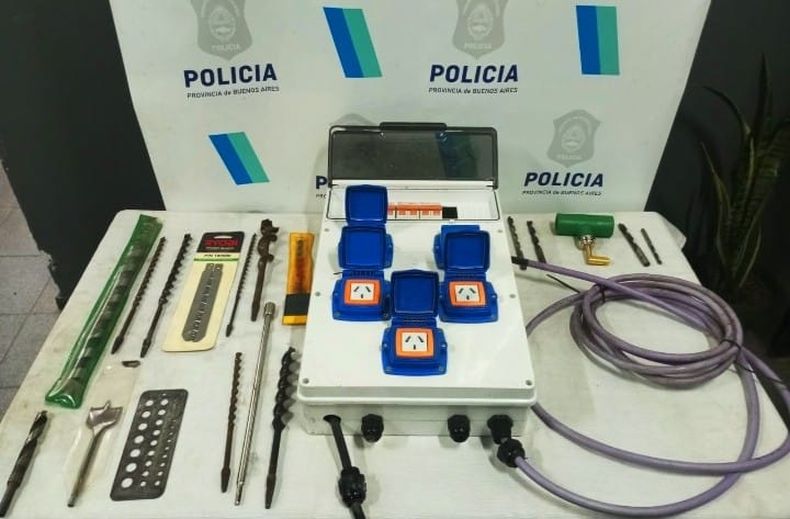 En el allanamiento se recuperaron elementos que fueron robados de una obra en construcción.&nbsp;