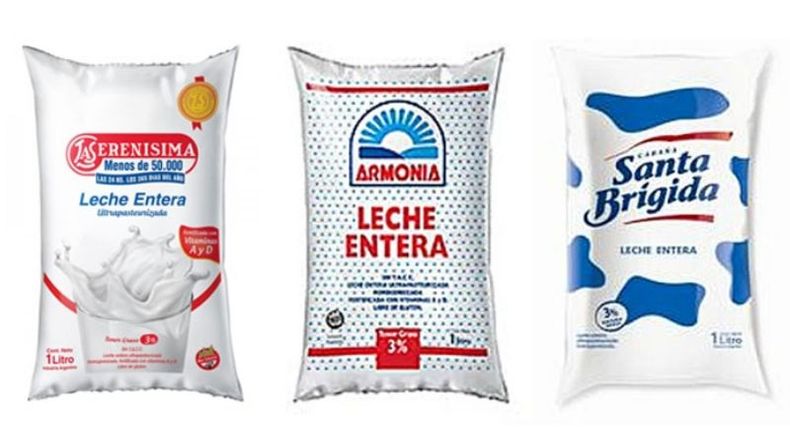 Aumento de la leche entera en sachet1ª marca (La Serenísima): 6,6%2ª marca (Armonía): 18,8%3ª marca (Santa Brígida): 19,93%.