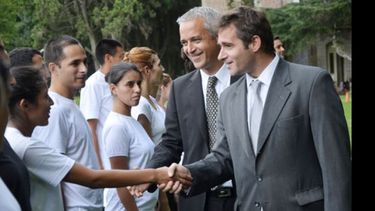 Achával y Martínez, días atrás, junto a los aspirantes..