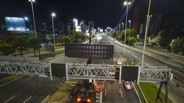 CARTELERÍA EN PANAMERICANA. En Pilar, el pórtico funcionará en el kilómetro 56.&nbsp;