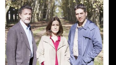 Daniel Fanego, Mercedes Morán y Alberto Ammann, durante el rodaje..