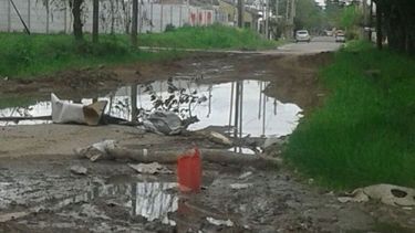 CIERRE. La calle Martitegui hace 15 días que está bloqueada, por precaución..