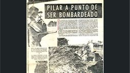 NOTICIAS DE AYER. Recorte de un diario de la época, narrando las tensiones vividas en Pilar..