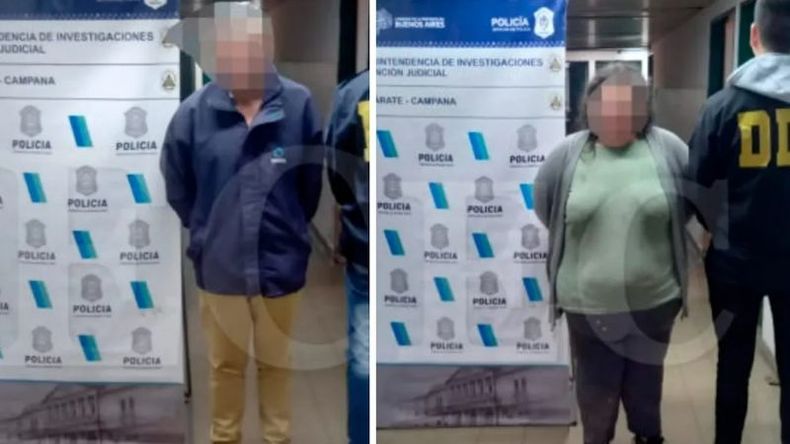 La pareja detenida por la policía..