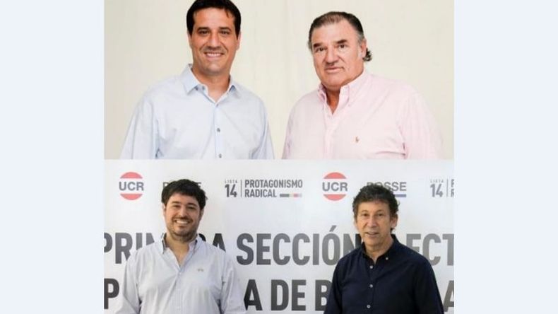 EN PUGNA. La Greca con Abad y Braillard junto a Posse. Mañana dirimen la interna..