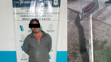 El hombre estaba rompiendo cartelería municipal en Maquinista Savio.