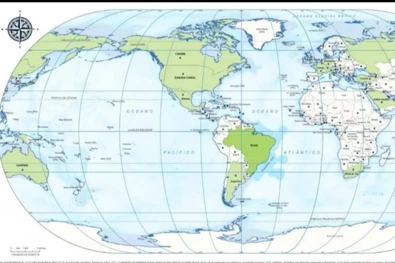 Brasil publicó un mapa que muestra a las Malvinas como territorio argentino. (El Zonda).