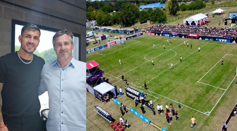 Federico Achval con Leandro Paredes en el Club Municipal de Presidente Derqui