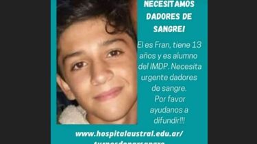 buscan dadores de sangre para un chico que padece una enfermedad intestinal