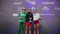 Daiana Ocampo (centro) y Belén Casetta (izquierda) en el podio de San Isidro. Daiana Ocampo (centro) y Belén Casetta (izquierda) en el podio de San Isidro.