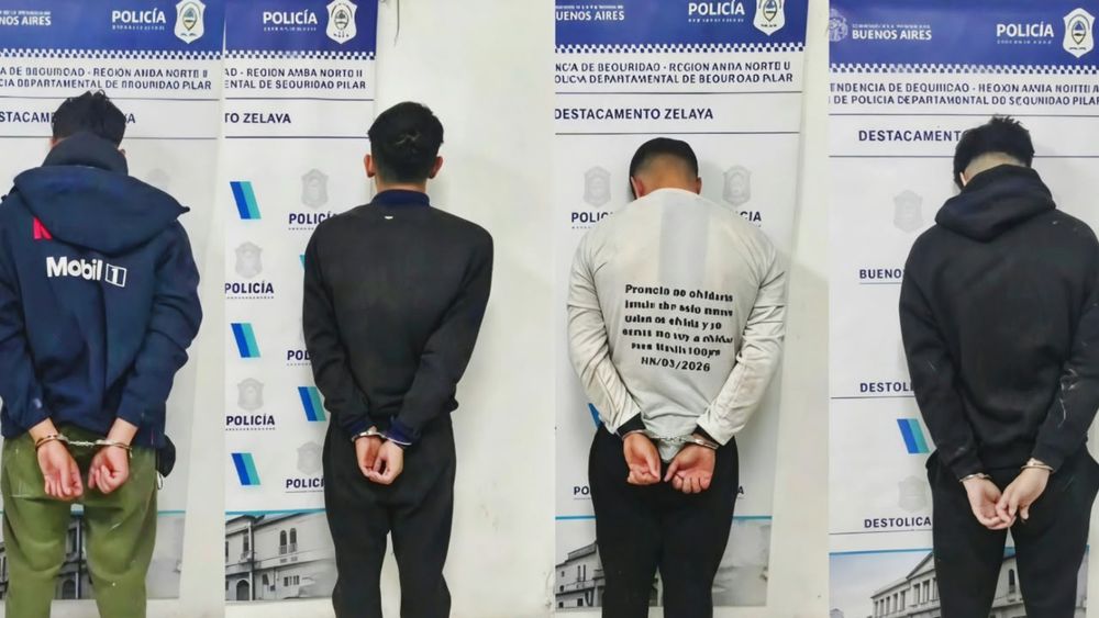 CUATRO DETENIDOS. Tienen 17, 18, 20 y 25 años de edad.&nbsp;