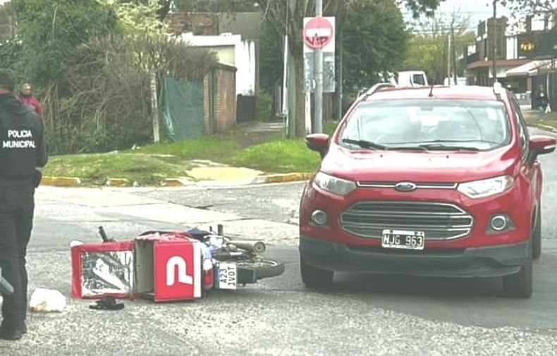 El repartidor accidentado tuvo que ser trasladado al Hospital Central de Pilar