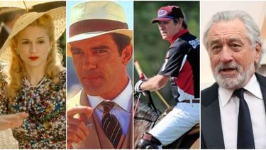 EVITA. Madonna recibiendo instrucciones de Alan Parker, en el castillo Pando Carabassa. BANDERAS. El actor durante el rodaje de “Evita”. POLERO. Tommy Lee Jones, despuntando el vicio. EN SECRETO. Así fue la visita de Robert de Niro a Pilar, en 2015. .