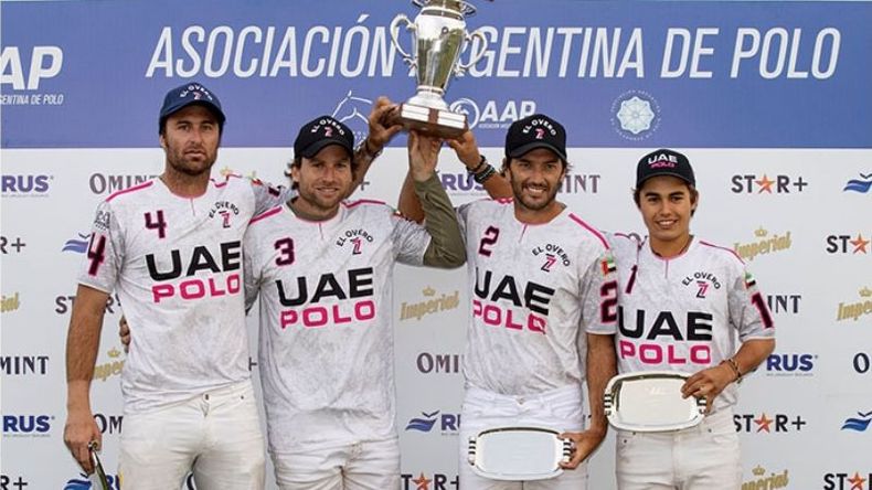 COPADOS. El cuarteto de El Overo, campeón de la Copa Pilar 2021. (FOTO: MATÍAS CALLEJO - AAP)..