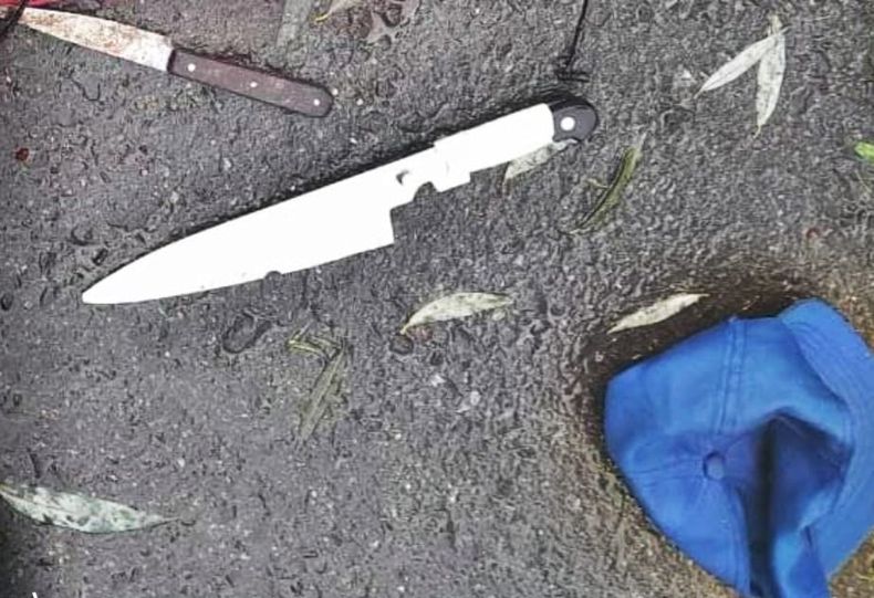 Las armas blancas halladas en el bolso del sujeto detenido.&nbsp;