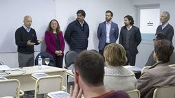 CLASES. Ducoté y funcionarios provinciales, en el lanzamiento. .