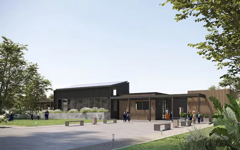 Uno de los colegios: Holy Cross se ubicará sobre la ruta 28 y planifica su apertura para febrero del 2025.
