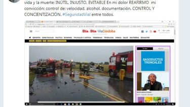 TUIT. Guerrero expresó su dolor en las redes sociales..