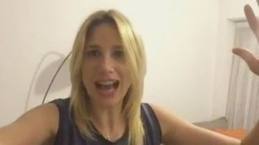 Alina Moine, una de las que saludó al Rancho..