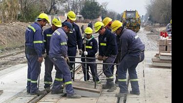 Trabajos en las vías del San Martín..