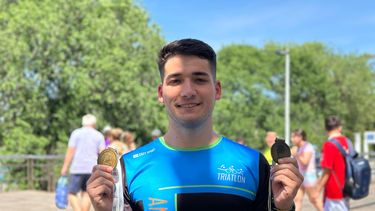 PRIMERA MEDALLA DE ORO PARA PILAR. La obtuvo Nicolás Niro en Natación PCD. Tiene 23 años y estudia medicina.&nbsp;