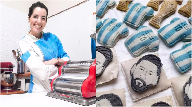 Nati Arduini y su pasta Lionel Messi. (@nati.arduini).