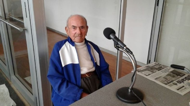 Tomás Petrucci cuando visitó los estudios de FM Plaza en 2019..