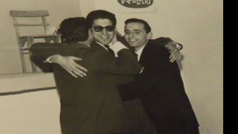 Un no identificado, Miguel Murad (con anteojos), Guillermo Dolera (derecha)..