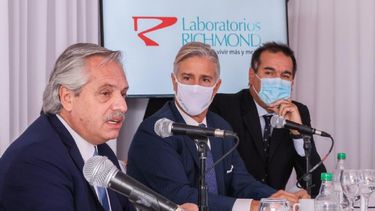 Marcelo Filgueiras recibió al presidente Alberto Fernández en la planta de Richmond del Parque Industrial..