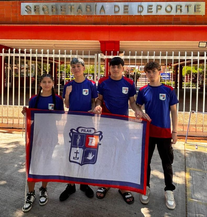 Los cuatro alumnos de la Escuela Municipal de Taekwondo que compitieron en el Nacional Clausura.