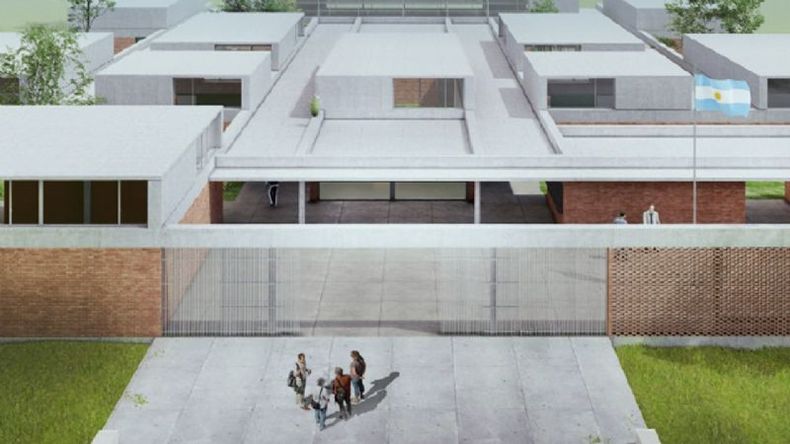 ASI SERÁ. Achával anunció la nueva obra durante la inauguración de otra escuela secundaria..