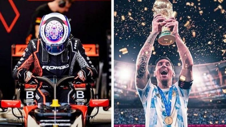 Franco subiendo a un F1 o Messi levantando la copa..