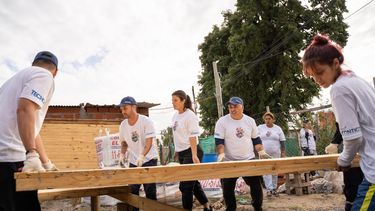 La organización Techo construyó 10 viviendas solidarias en Pilar.&nbsp;