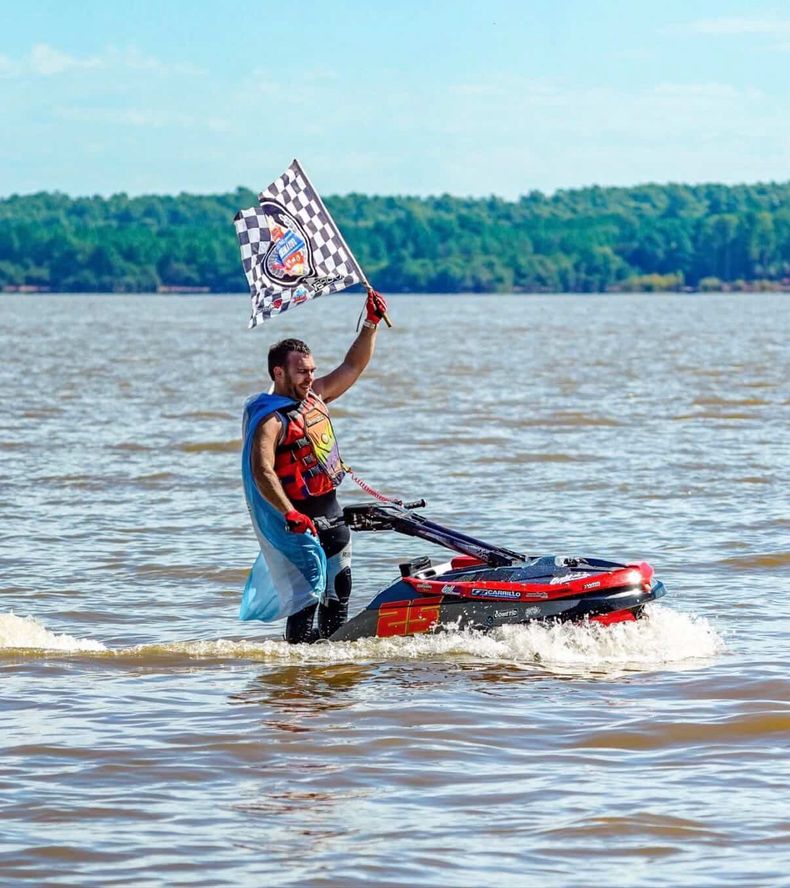 jet ski Petrina bandera a cuadros