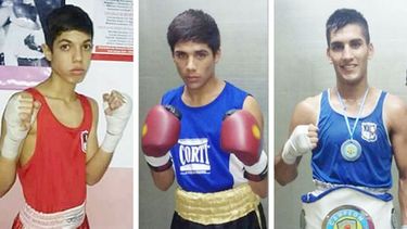 GUANTES X 3. Alejo Benítez, Fernando Torres y Brian Mercado..
