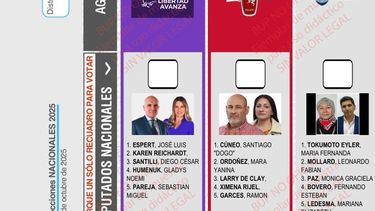 CANDIDATOS. Así se verá la lista de LLA en la &nbsp;Boleta Única de Papel.
