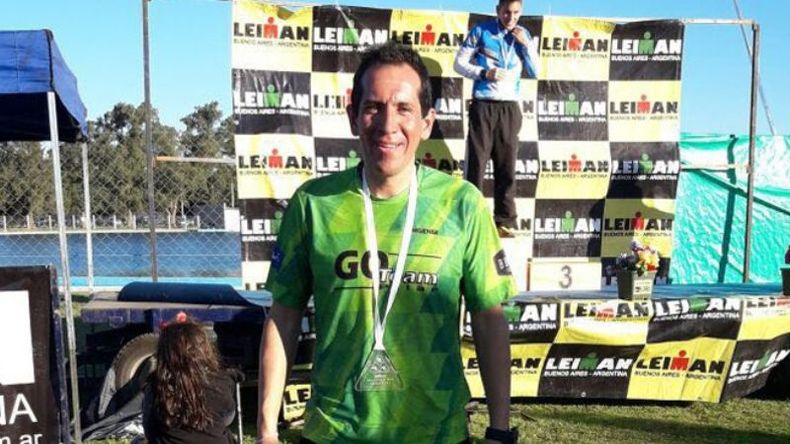 Hernán Vizcarra, de GoTeam, se impuso en el Duatlón de Ezeiza..