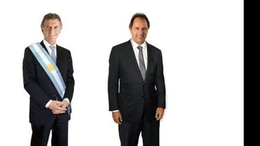 MAURICIO MACRI: Pilar 47,52% // Provincia 48,90% // Nación 51,40%. DANIEL SCIOLI: Pilar 52,48% // Provincia 51,10% // Nación 48,60%..