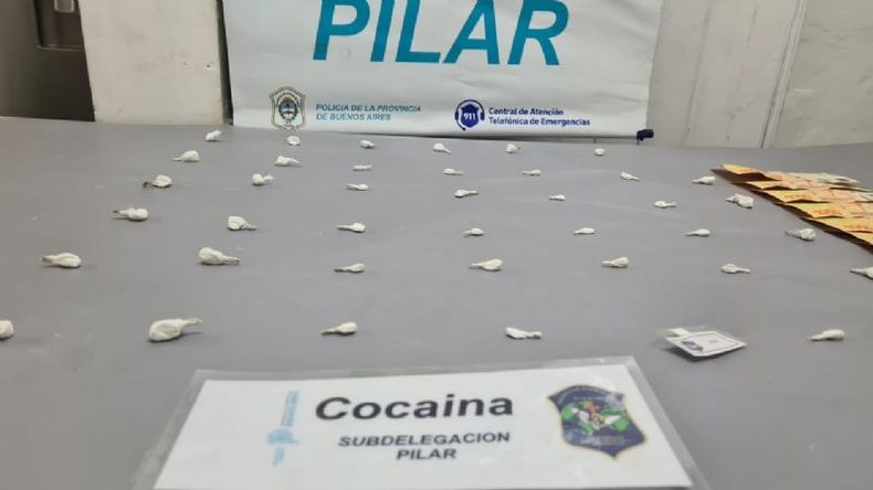 DROGA. La cocaína estaba dividida en 41 envoltorios listos para la venta. .